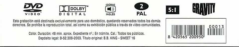 B.B.KING - Sweet 16 - DVD - 1989