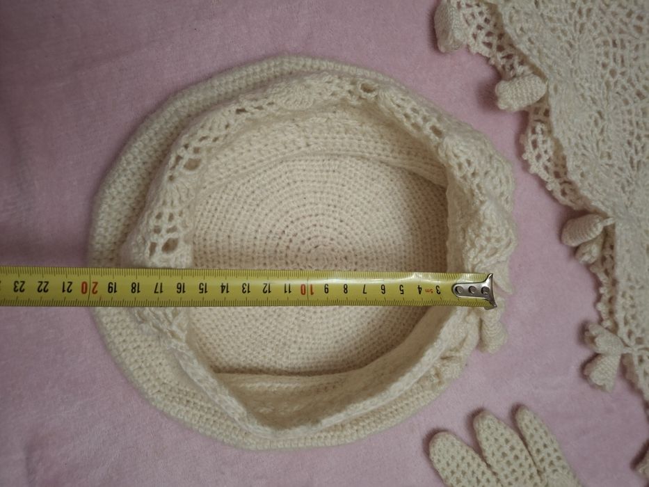 Вязаний набір берет, шарф б/в