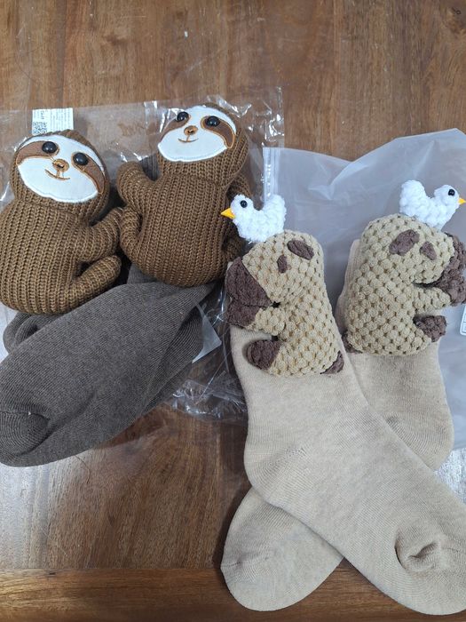 Nowe skarpetki leniwce i szopy. Super!