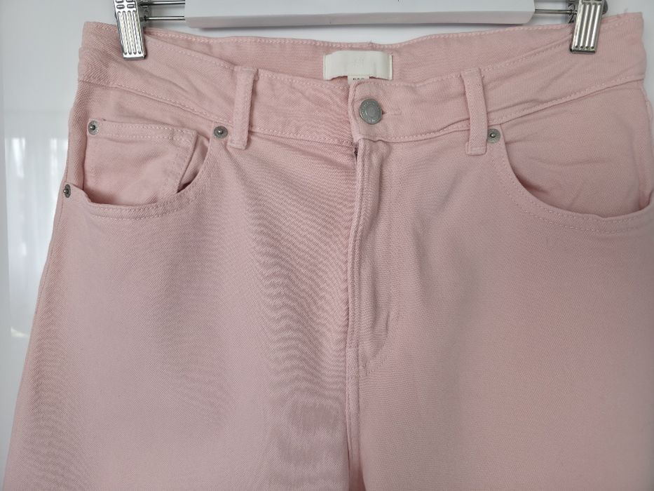 Jeansy H&M pudrowy róż rozm. 42
