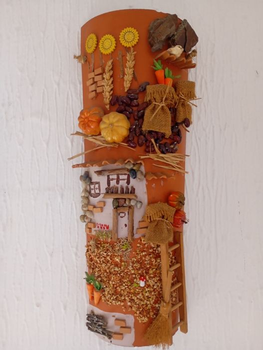 Telha artesanal decorativa - Feita à mão