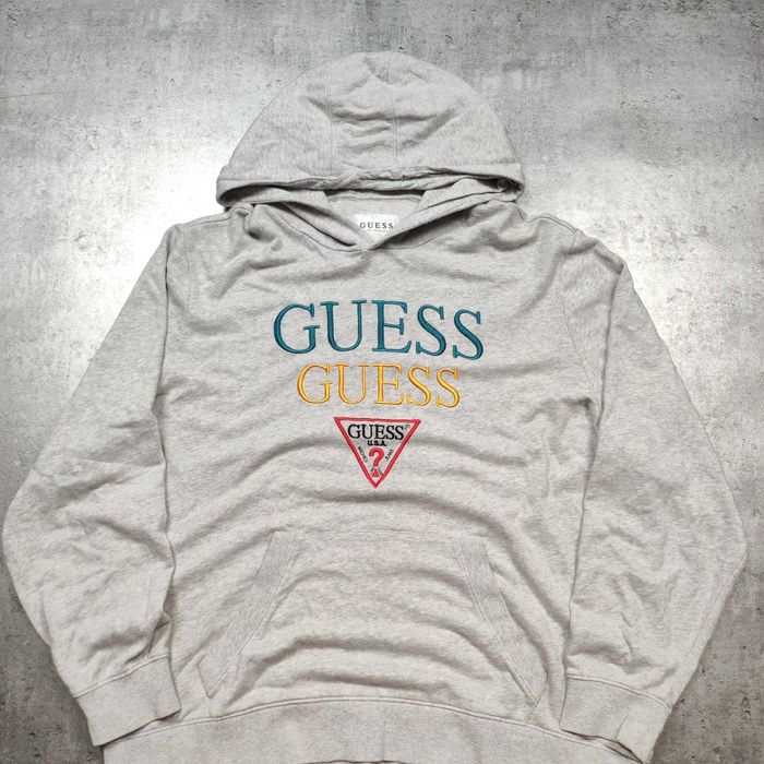 MĘSKA Bluza PREMIUM z Kapturem Bawełna Haft Logo Guess USA Hoodie