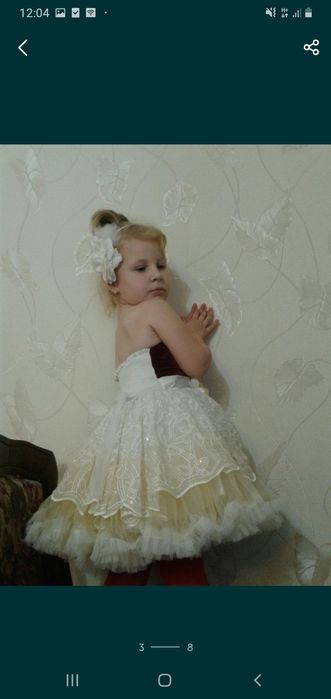 Платье пачка, шикарное, нарядное, 1-2 года, подклад 100 коттон