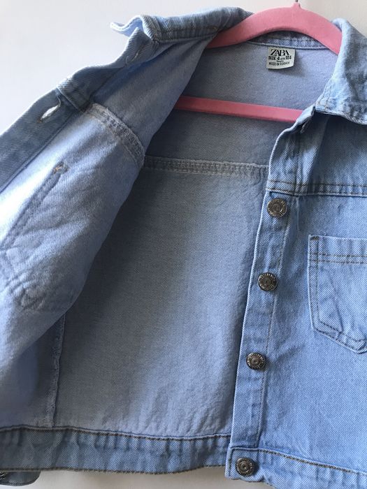 Zara 104 110 Disney Minnie Daisy kurtka katana jeansowa pudełkowy krój