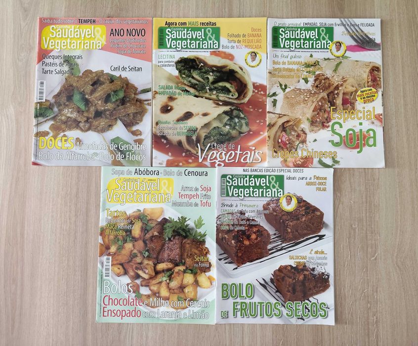Pack 5 revistas “Cozinha Saudável & Vegetariana”, Receitas Vegetarianas