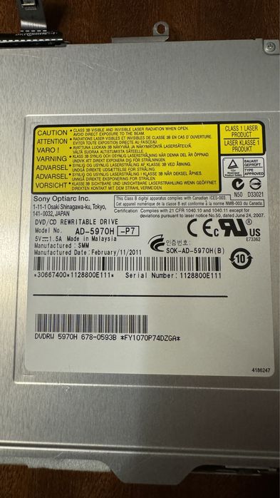 Drive Cd's/DVD's otica AD- 5 9 7 0 H Apple MacBook Pro