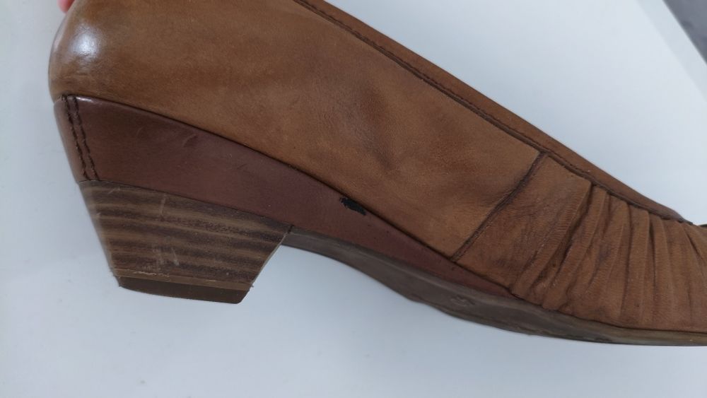 Buty skórzane, 40, karmelowe, Tamaris