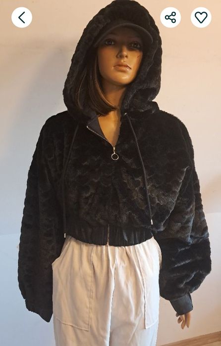 Bershka kurtka futerko miś -S