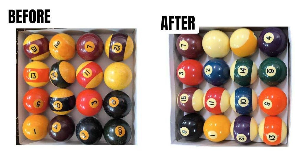 Limpeza, desinfecção e polimento de bolas de bilhar/snooker