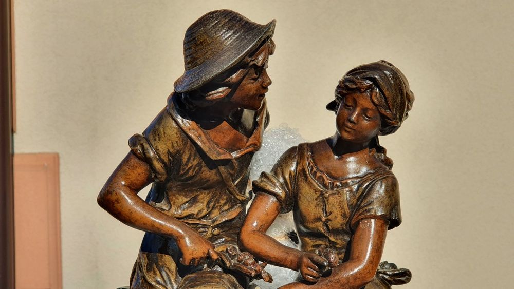 Zegar kominkowy antyk XIXwiek sygnowany August Moreau prezent na święt