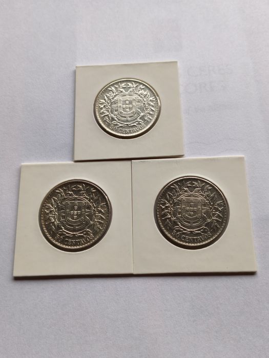 Moedas 50 centavos prata
