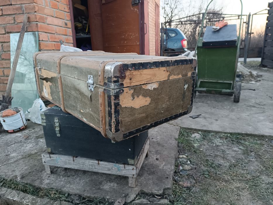 Чемодан деревяний раритетний, валіза ретро