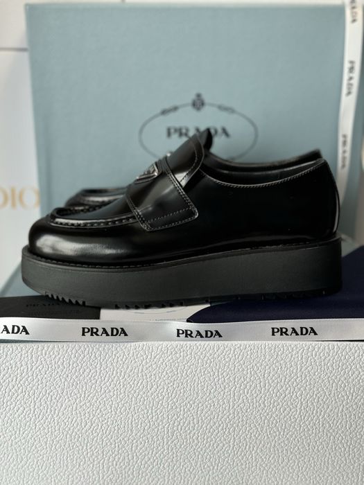 Mokasyny Prada Black Leather