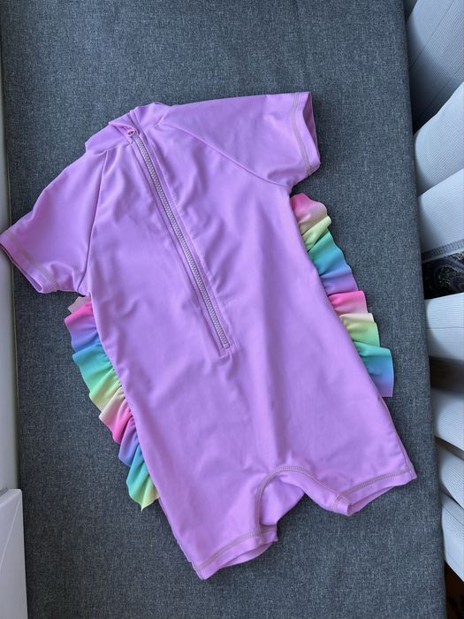 Купальник з єдиноріжками. дитячий суцільний купальник 80-86 см