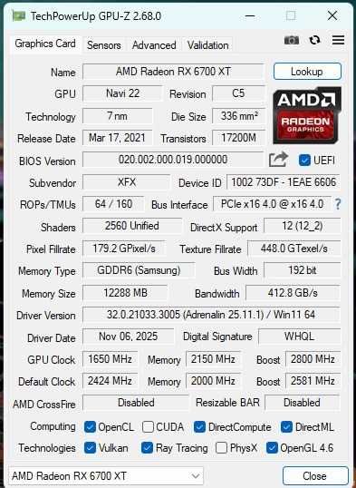Karta RX 6700 XT 12 gb vram, AMD graficzna oryg pudełko.