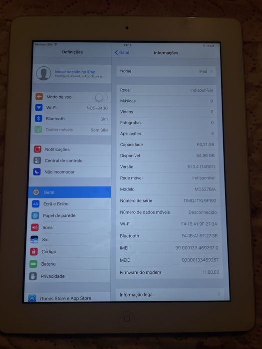 iPad 4th geração.