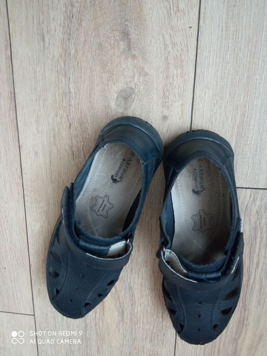 Buty skórzane  granatowe