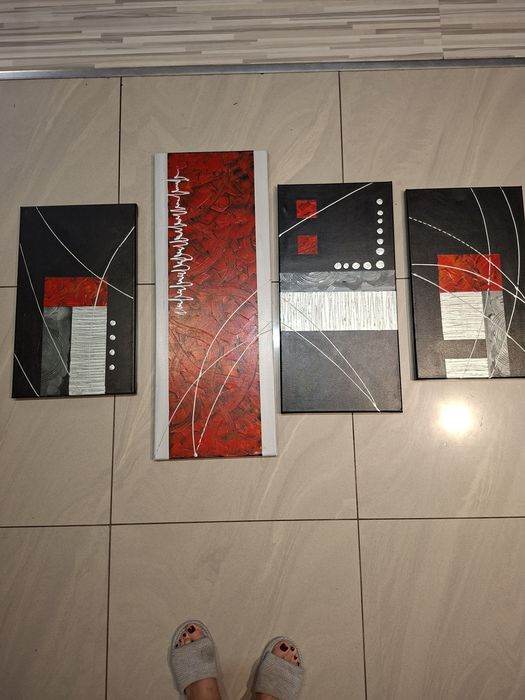Kwadryptyk obraz abstrakcja