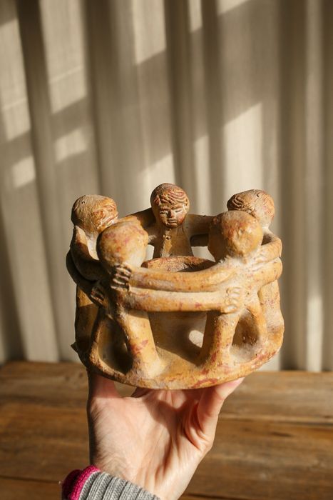 Terakotowy świecznik vintage Meksyk