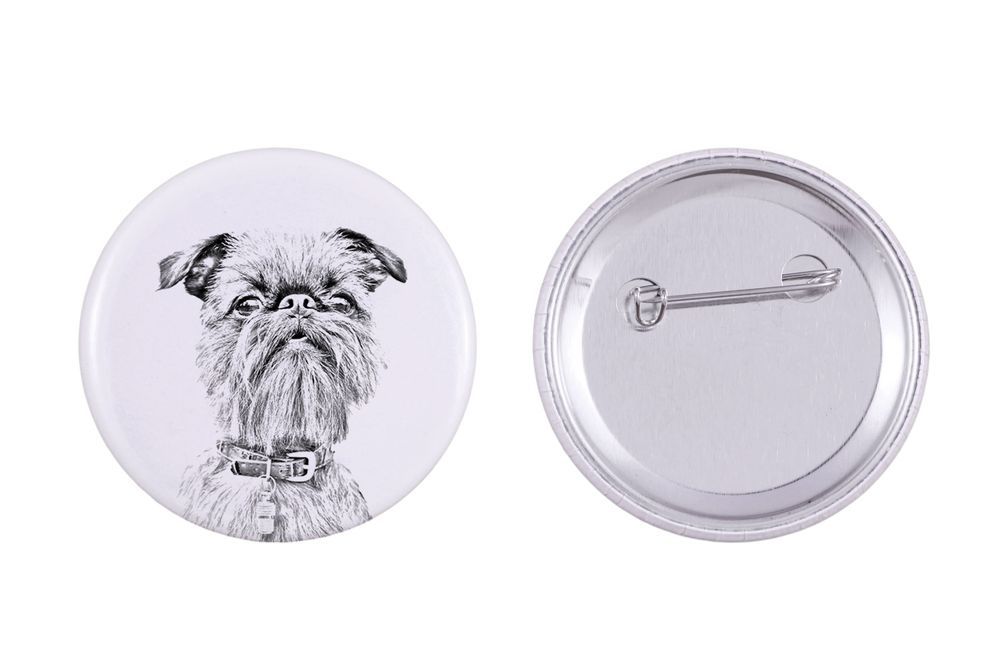 Gryfonik brukselski przypinka z psem duża Art-Dog