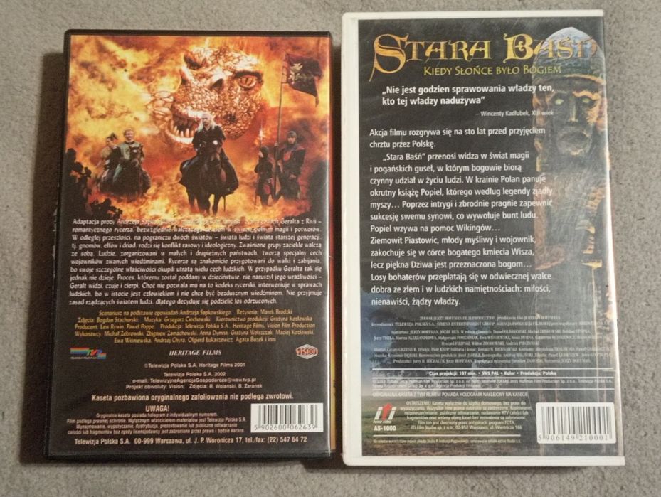 Wiedźmin oraz Stara Baśń kasety VHS
