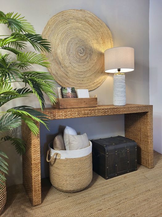 aparador, consola, mesa, secretaria, rattan, rustico