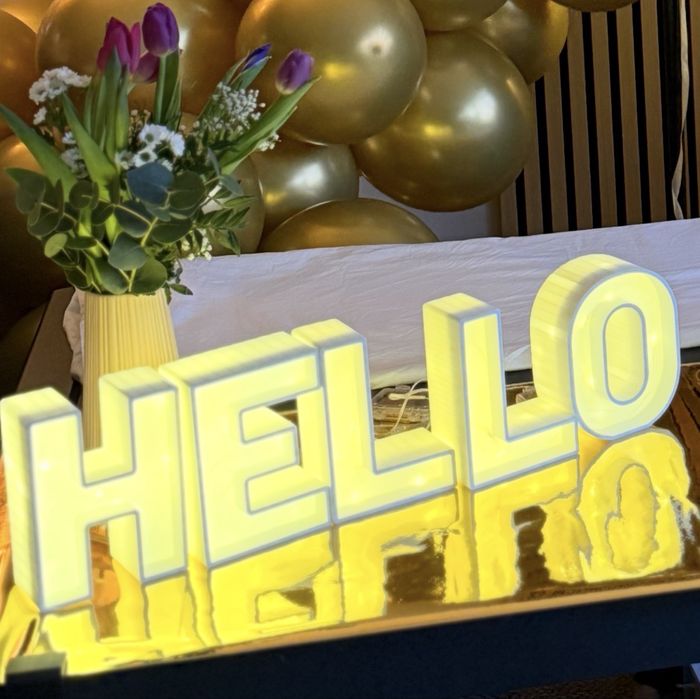 Letras Grandes 3D com Led (HELLO) 15cm