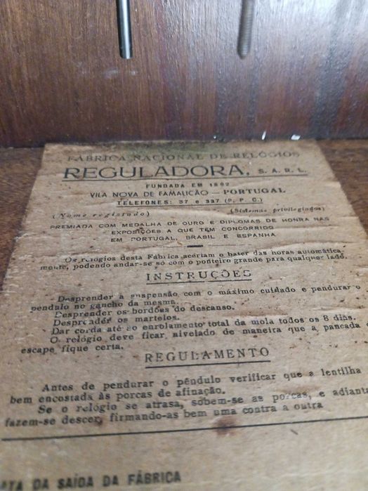 Relógio de parede Reguladora