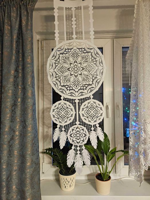 Dwa panele okienne 45 x 130 cm łapacz snów dekoracja okno 2 sztuki