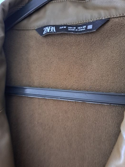Vestido Zara em semi pele verde M
