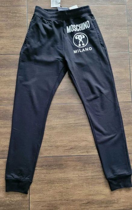 Moschino Logo spodnie dresowe czarne sweat pants Black Men S (46) NEW!