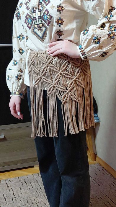 Пояс з макраме до вишиванки