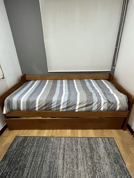 Cama de Solteiro com Cama Auxiliar