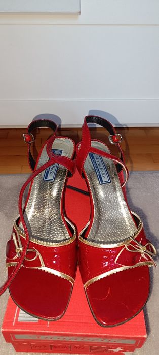 Sandałki bordowe na obcasie r. 40, sandały Annabelle