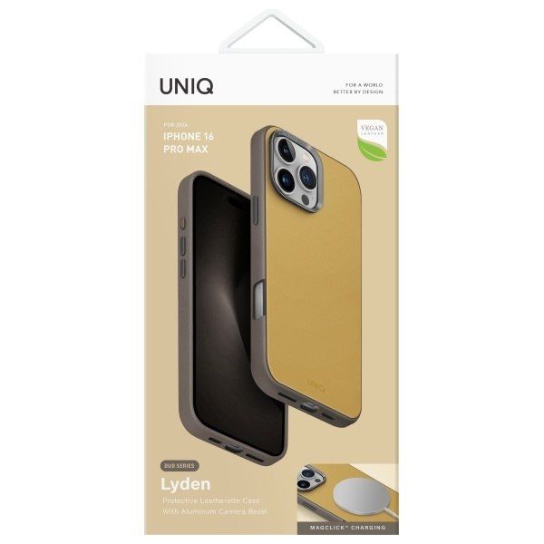 UNIQ etui Lyden DS i Phone 16 Pro Max 6.9" Magclick Charging żółto-szary/yellow-grey