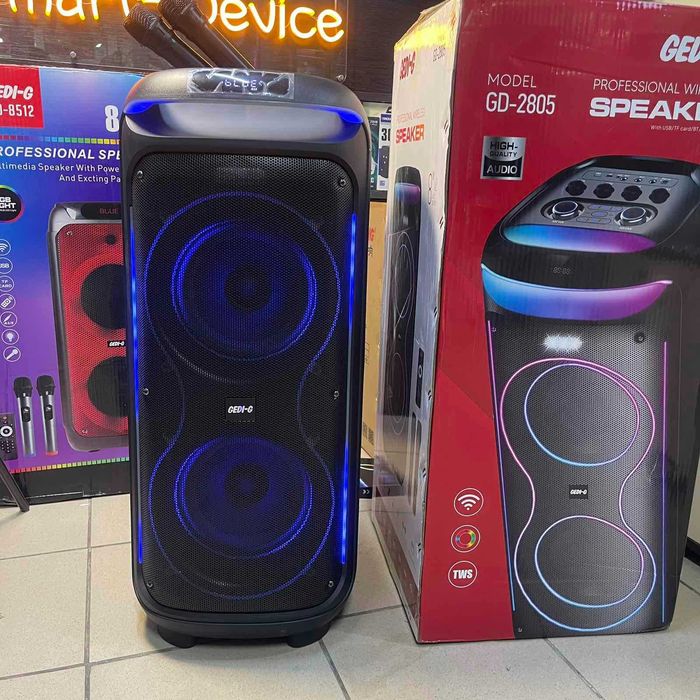 Аренда/ прокат мощной колонки GEDI 2805 + 2 беспроводных микрофона