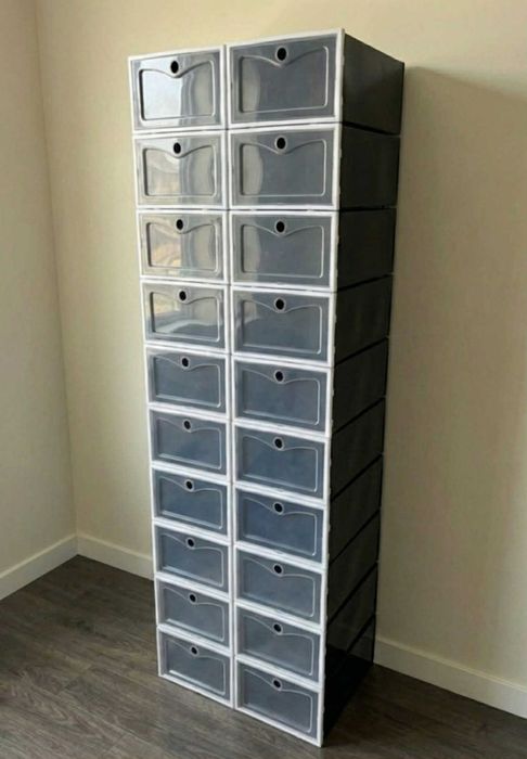 10x Pudełko na Buty Pojemnik Modułowy Organizer do Szafy Nowe