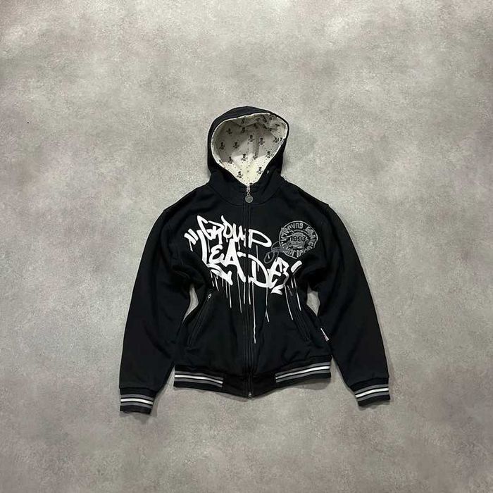 Vintage Bluza Graffiti Y2K Zip Up Hoodie Rap Hip Hop Trendy Retro 90s