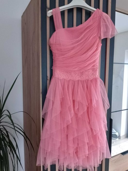 Sukienka elegancka, tiulowa S