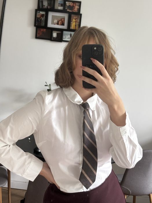 Krawat w paski elegancki 90s 00s unisex