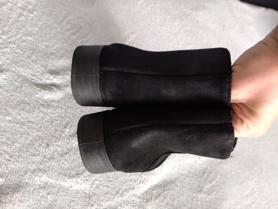 Botki czarne jesienno zimowe 38 ocieplane