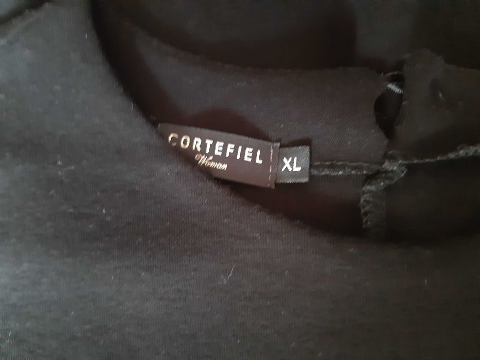 Vestido algodão/malha preto e branco, Corte Fiel, como Novo