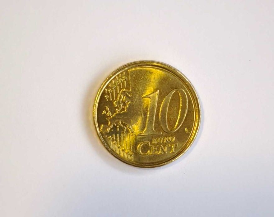 Moeda 10 cent com erro cunhagem