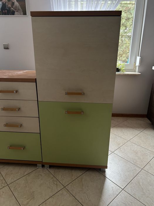 Szarka drewniana zielona bezowa