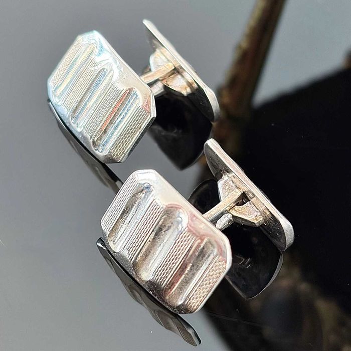 Srebrne spinki do mankietów Art Deco wykonany ze srebra próby 925