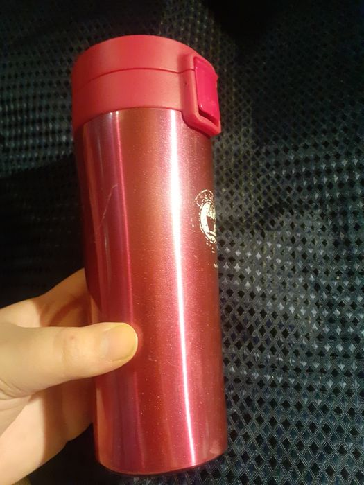 Термо кружка термос розовый для кофе