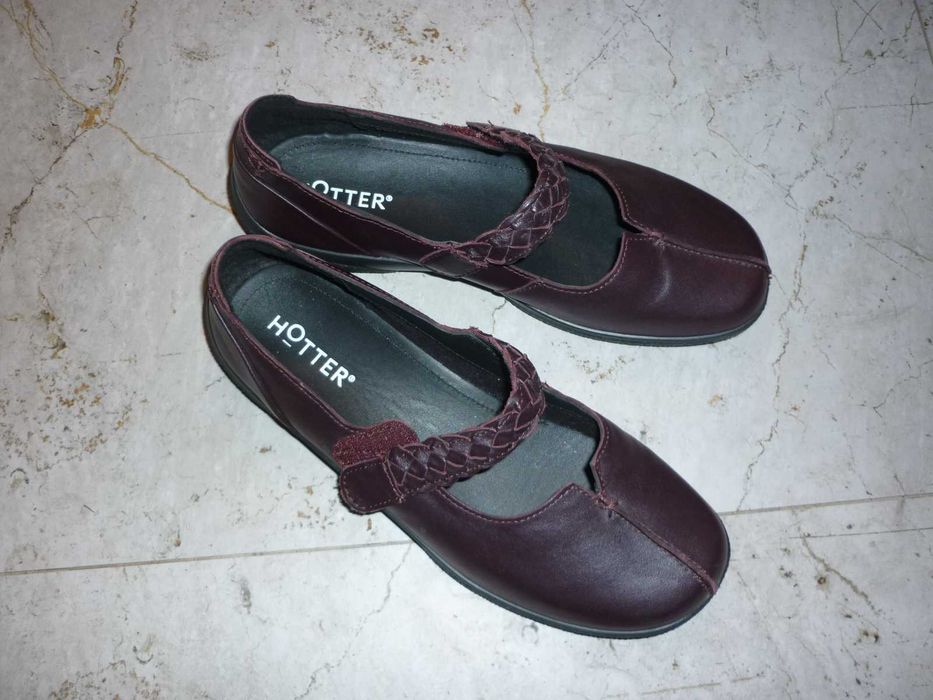 Hotter skórzane Mary Jane piękny burgund nowe