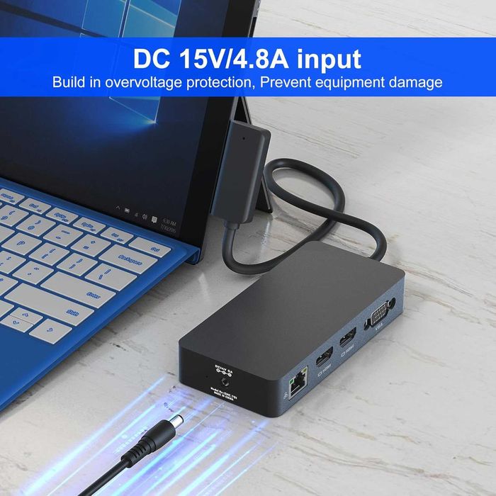 Stacja dokująca Surface Dock Triple Displays Dual 4K HDMI+VGA 12-w-1