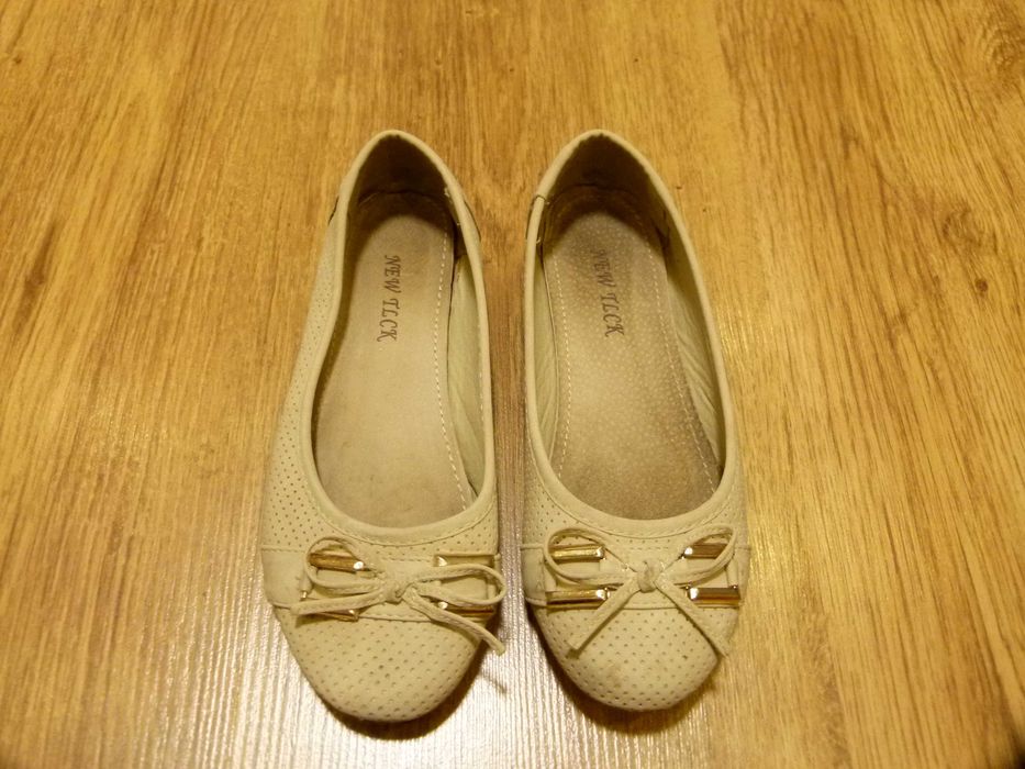 rozm 31 New TLCK buty balerinki baleriny beżowe ażurowe