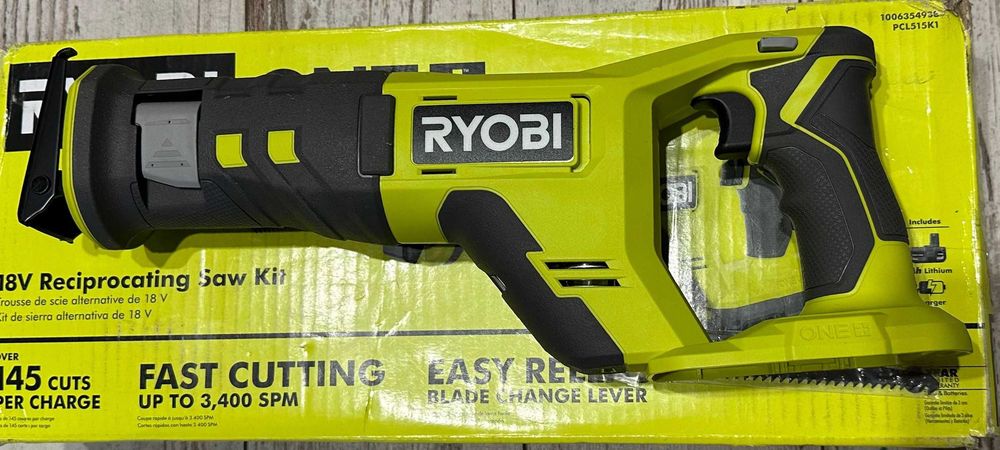 Акумуляторна шабельна пила RYOBI PCL515 ONE+ 18 В нова США